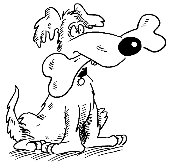 Kolorowanka do druku: Wesoły piesek z kością - Kreatywna zabawa dla dzieci kolorowanka do druku